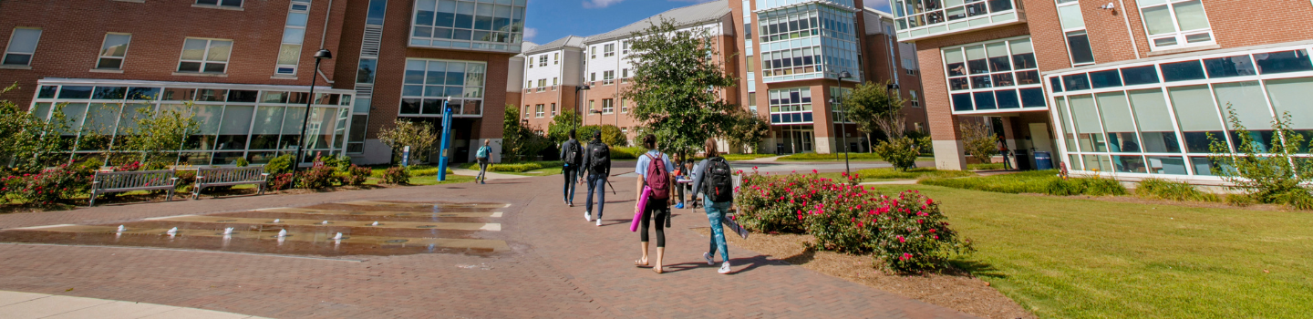 Students walking in quad